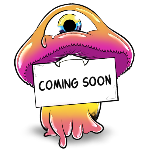 Mushy Coming Soon Mushy, the VISIV mascot, holding a coming soon sign